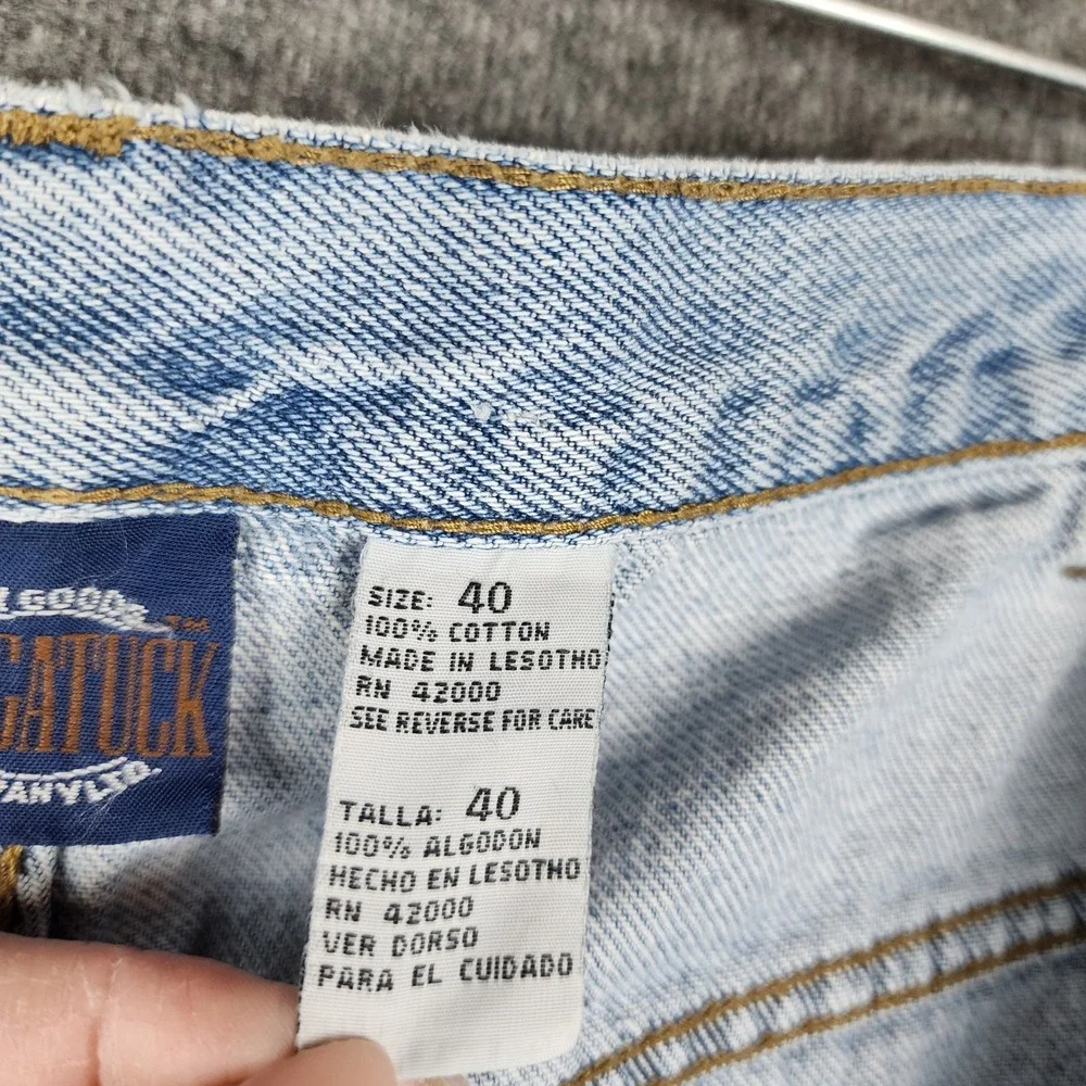Saugatuck Denim Shorts Mens 40 Light Blue Wash 100% Cotton Relaxed Fit 90s Style